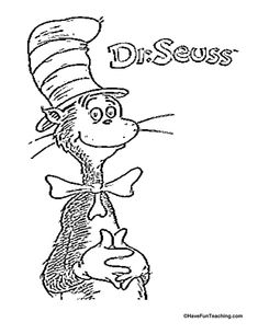 the cat in the hat dr seuss coloring page