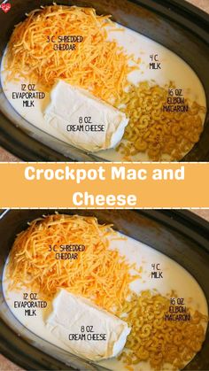 crockpot macaroni and cheese recipe in the crock pot with instructions