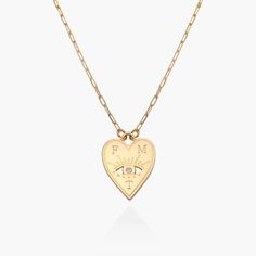 Engraved Evil Eye Heart Necklace With Diamond - 14k Solid Gold-1 Paperclip Jewelry, Exquisite Diamond Necklace, Safety Policy, Necklace With Diamond, Traditional Diamond, Color Making, Brilliant Diamond, Diamond Clarity, Lab Diamonds