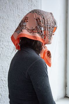 Vintage orange floral print bohemian scarf. Made in Italy. Measurements: 27 X 26 inches. Bohemian Bandana Print Patterned Scarves, Bohemian Bandana Print Scarves, Bohemian Patterned Scarves For Spring, Patterned Bohemian Scarves For Spring, One Size Bohemian Scarf With Floral Print, Bohemian Scarves With Floral Print, One Size, Orange One Size Scarves, One Size Bohemian Scarves With Floral Print, Bohemian One-size Floral Print Scarves