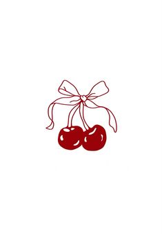 two cherries tied together with a bow