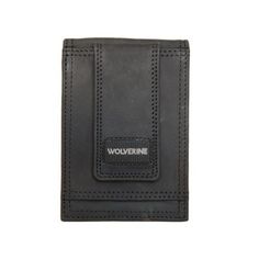 Keep your money and cards close and protected with the Wolverine Men's Rugged Front Pocket Wallet. This wallet is made of 100% genuine rugged full grain leather and has a rubber logo patch and charcoal lining. This wallet is designed to be worn in the front pocket of a pair of work pants or jeans. It comes complete a heavy-duty magnetic money clip, with six card slots, two slip pockets, billfold compartment and ID window. It's reinforced spine and double needle stitching throughout will ensure t Leather Front Pocket Wallet, Full Grain Leather Wallet, Mens Rugged, The Wolverine, Rugged Leather, Branded Wallets, Front Pocket Wallet, Pocket Wallet, Leather Bifold Wallet