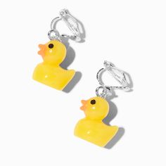 Claire's Yellow Rubber Ducky Drop Clip-On Earrings Playful Yellow Drop Earrings, Playful Yellow Drop Earrings Jewelry, Yellow Accessories, Rubber Ducks, Halloween Costumes Friends, Fashionable Jewelry, Milk Makeup, Rubber Ducky, Jewelry And Accessories