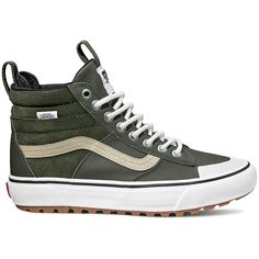 Vans Hiking Shoes, Vans Hiking Boots, Vans Hiking, Green Vans Outfit Womens, Vans Hightops Outfit, Skate Sneakers, Vans High Tops, Vans Winter Shoes, Vans Outfit Womens