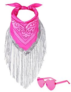 PRICES MAY VARY. Application: The disco cowgirl fringe pink bandanas for different occasions, like nashville bachelorette party decorations, school events, holidays home decoration, etc Packaging: You will receive a fringe bandana and a pair of Heart Sunglasses with the same color. You can choose from a variety of colors, such as pink bandana, black bandana, white bandana, red bandana and so on High Quality: Our bandanas for women disco cowgirl bachelorette outfit is made of polyester. Exquisite Sequin Bandana, Nashville Bachelorette Party Decorations, Cowgirl Decorations, Fringe Bandana, Rhinestone Bandana, Disco Cowgirl Bachelorette, Cowgirl Fringe, Cowgirl Bachelorette Parties, Denim Party