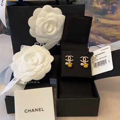 Brand New With Tag Authentic Chanel Earrings Gorgeous, Hard To Get Glass Pearls, Strass & Resin Gold, Pearly White Smoke Free Environment Vintage Chanel Earrings, Costume Earrings, Chanel Earrings, Clover Earrings, Chanel Jewelry, Heart Drop Earrings, Bow Earrings, Crystal Stud Earrings, Vintage Chanel