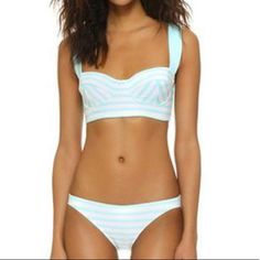 Nwot Women’s Kate Spade Georgica Beach Stripes Bralette Bikini Top Size Xs Blue White White Kate Spade Swimwear For Spring, Kate Spade Fitted Swimwear For Summer, Cute Swimsuits, Silver Blue, Womens Swim, Bralette, Kate Spade, Blue White, Color Blue