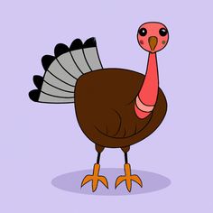 a cartoon turkey is standing on one leg