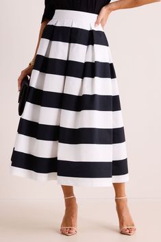 Mommy Clothes, Mommy Outfits, Feminine Silhouette, White Skirts, The High, Midi Length, Must Haves, White Black, White And Black