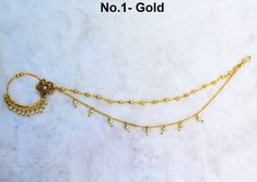 Indian non pierced nose ring nath chain for bridal wedding. Hoop size (Diameter) : *no.1- 1.1 inches diameter *no.2- 0.9 inches diameter *no.3- 0.9 inches diameter Gold Nath, Nath Bridal, Bridal Nath, Pierced Nose, Wedding Hoop, Blue Choker, Indian Nose Ring, Fake Nose, Womens Chokers