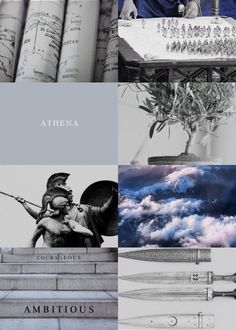 the collage shows different types of architecture and things that are in black and white