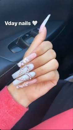 Cute Acrylic Nail Designs, Simple Acrylic Nails, Long Acrylic, Acrylic Nails Coffin Short, Pink Acrylic Nails, Square Acrylic Nails, Nails Coffin, Coffin Nails Designs