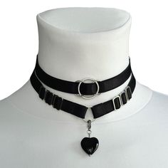 Set of Two Elastic Chokers with Removable Pendant This set includes two adjustable elastic chokers that perfectly fit around your neck. The pendant is attached with a high-quality jewelry clasp, allowing you to easily remove or attach it to either of the chokers. All metal components are made from premium stainless steel, ensuring durability and a stylish look.  Ideal for mixing and matching with your outfits! ⁕ Please note that the colors in the photo may have slight differences ⁕ SHIPPING USA: Standard delivery 7-21 days Express delivery 5-12 days Contact me if you have any questions ❤ Adjustable Punk Style Necklace For Gift, Adjustable Silver Punk Choker, Silver Adjustable Punk Choker, Trendy Adjustable Black Choker, Trendy Black Adjustable Choker, Adjustable Emo Choker Jewelry, Emo Metal Choker As Gift, Trendy Adjustable Metal Choker, Adjustable Metal Trendy Choker