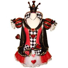 a costume is shown with hearts on it