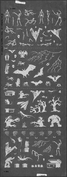 a black and white poster with some drawings on it