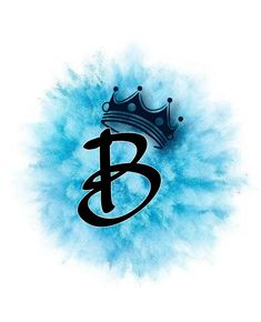 the letter b is surrounded by a crown