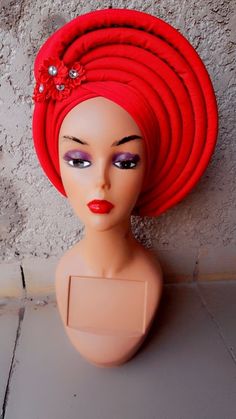 Elegant Yellow Turban For Party, Kids Gown Design, Elegant Red Headwrap, Red Evening Hat Headpiece, Luxury Elegant Evening Turban, Elegant Adjustable Red Turban