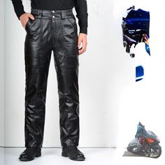 Wiaofellas New Brand Autumn Men Leather Pants Skinny Fit Elastic Style Fashion PU Leather Trousers Motorcycle Pants Streetwear T8 Size Information (cm) 30: Length 102cm, Waist 75cm, Hip 96cm, 31:Length 102cm, Waist 78cm, Hip 98cm,32:Length 102cm, Waist 81cm, Hip 100cm, 33: Length 102cm, Waist 84cm, Hip 102cm, 34:Length 102cm, Waist 88cm, Hip 108cm,35:Length 102cm, Waist 91cm, Hip 110cm, 36: Length 105cm, Waist 94cm, Hip 112cm,37:Length 105cm, Waist 98cm, Hip 114cm,38:Length 105cm, Waist 101cm, H Casual Leather Pants With Pockets For Winter, Casual Leather Pants With Pockets, Casual Leather Trousers, Casual Black Leather Pants For Spring, Casual Leather Trousers For Spring, High Waist Black Winter Pants, Casual Black Straight Leather Pants, Casual Leather Pants With Belt Loops For Spring, Wide Leg Leather Pants For Winter Streetwear