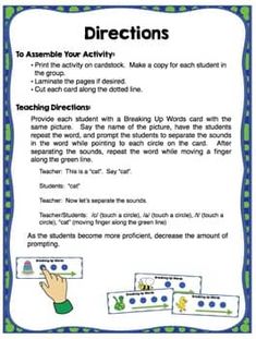 an activity sheet with instructions on how to use the word's in different ways