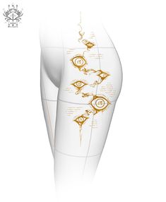 Miku Tattoo Ideas, Oc Tattoo Ideas, Blank Space Tattoo, Lunar Tattoo Ideas, Elven Tattoo Design, Genshin Tattoo Ideas, Dnd Tattoo, Tattoo Transparent, Element Tattoo