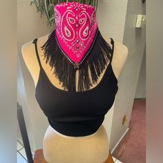 100% Cotton -One Size Fits All -Handcrafted Pink Bandana For Summer, Bohemian Pink Bandana One Size, Bandana Colors, One Size Fits All, Black Pink, Phone Cases, Pink, Women Shopping, Color