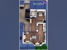 an aerial view of the floor plan of a two - bedroom apartment in ortigasia