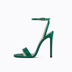 Upper: Silk clothlining material: sheepskinFoot pads : Sheep SkinHeel height: high heel (10 cm) Shoe Sandals, Ankle Strap Shoes, Buckled Heels, Shoe Insoles, Fashion Sandals, Pastel Green, Ankle Straps, High Heel Shoes, Classic Black