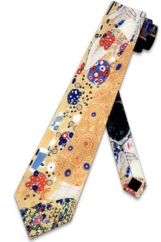 PRICES MAY VARY. THE KISS TIES - A unique Three Rooker interpretation of The Kiss by Gustava Klimt on an art necktie that is sure to turn heads in the art community when worn. These art ties are the perfect holiday or birthday gifts for any lover of art. STANDARD ADULT LENGTH - 57 Inches long. This tie should fit most guys from 5' 2" to 6' 1", depending on their build. CLASSIC ADULT WIDTH - 3.5 Inches wide, right before the tip. This is a classic width necktie, it is not a trendy skinny style. T Funky Ties, Tie Design, Art Community, The Kiss, Community Art, Out Of Style, Neck Tie, Swirl, Fashion Branding