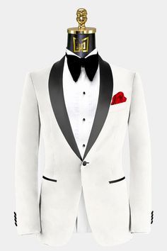 Ivory Tuxedo Jacket | Gentleman's Guru White Long Sleeve Tuxedo For Party, White Tuxedo Blazer For Groom, White Notch Lapel Blazer For Black Tie Occasions, White Tuxedo Blazer For Black Tie Events, White Tailored Blazer For Black Tie Events, White Notch Lapel Blazer For Black Tie Event, White Tuxedo Blazer For Grooms, White Tuxedo Style Business Blazer, White Notch Lapel Tuxedo For Black Tie Events