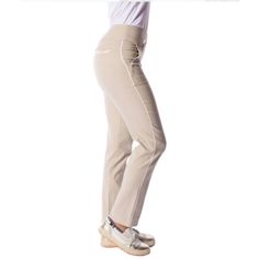 Feel Triumphant In Golftini's Brand New Stretch Pull-On Trophy Pant! 3" Waistband And Slimming Stretch Ribbon Accents Along The Sides, These Pants Allow You To Look And Feel Your Best On The Golf Course. The Solid Print Provides You With An Elegant Look, While Our Five-Pocket Design Gives You More Needed Storage Space. Perfect For Traveling, Too! Product Features Women's Golf Pant 30.25" Inseam In Size Medium White Stretch Ribbon Accents On Sides And Back Pockets Hidden Front Tee Pocket Extra De Fitted Pants With Seam Detailing For Spring, Casual Fitted Bottoms With Seam Detailing, Fitted Bottoms With Seam Detailing For Spring, Stretch Pants With Seam Detailing For Spring, Spring Stretch Pants With Seam Detailing, Sporty Fitted Beige Bottoms, Sporty Fitted Pants For Spring, Beige Fitted Sporty Bottoms, Brown Dress Pants