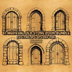 an old stone door bundle is shown with the text, svc and pst files