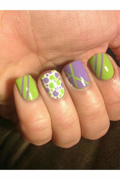 Striped Nail Designs, Nail Art Stripes, Fingernail Designs, Purple Nail, Creative Nail Designs, Dots Nails, Striped Nails, Colorful Nail Designs, Get Nails