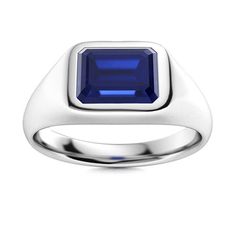 *Material92.5 Sterling Silver *gemstone Natural Blue sapphire *Stone shapeEmerald Cut *gemstone ColourBlue *Gemstone Size8X10 (approximately) *stone weight5.40 carat *Band ColourSilver *Ring For Men or Women *Handmade Ring *Please feel free to contact me, I'm very happy to solve your question. Thank you! Sapphire Signet Ring For Promise, Modern Sapphire Signet Ring For Anniversary, Sapphire Gemstone Signet Ring For Anniversary, Blue Emerald Ring With Polished Finish For Gift, Gift Blue Emerald Ring With Polished Finish, Blue Signet Ring With Birthstone For Anniversary, Modern Blue Gemstone Signet Ring, Gift For Father Birthday, Wedding Ring Guide