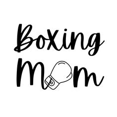 the words boxing mom written in black ink