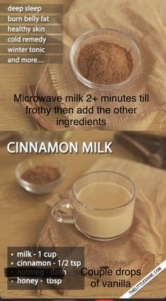 the ingredients to make cinnamon milk