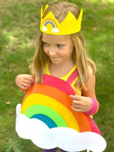 Somewhere over the 🌈 RAINBOW 🌈... Let Superkid Capes help you capture some magical moments with your little hero outfitted in our bright and colorful rainbow costume! Whether its for that special Halloween costume, a parade, a school play, a magical birthday party, or just for fun; our rainbow costume will definitely brighten everyone's day. WHAT YOU GET: 1 one-of-a-kind, easy on, handmade 🌈 RAINBOW COSTUME 🌈, with option to add matching hair bow, headband and rainbow arm bands. Rainbow crow Rainbow Costume, Spring Costume, Rainbow Costumes, Kids Halloween Costumes, Handmade Halloween Costumes, Halloween Kids Costumes Girls, Kids Costumes Girls, Magical Birthday, Capes For Kids