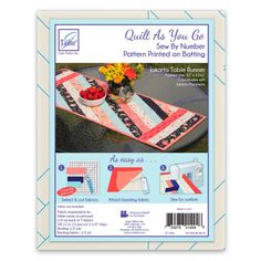 quilt as you go sewing pattern book with instructions on how to sew the table runner