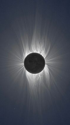 the sun's halo is seen in this black and white photo taken by nasa astronauts