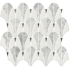 an art deco tile design with white and grey accents