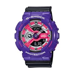 Casio G-SHOCK Waterproof Shockproof Mens Purple Analog/Digital Combo Watch Baby G Shock, Watches Women Black, G Shock Black, Purple Watch, Casio G Shock Watches, 90s Colors, G Shock Watches, Baby G, Casio G Shock