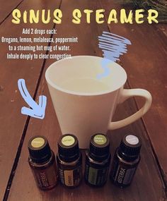 Essential Oils Sinus, Homemade Medicine, Essential Oils For Colds, Oil Remedies, Essential Oils Health, Oil Diffuser Recipes, Essential Oil Blends Recipes