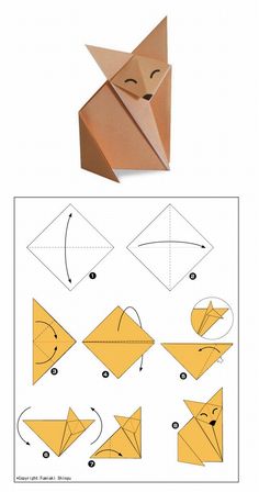 instructions to make an origami fox