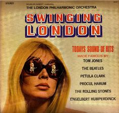 the cover of swinging london magazine, featuring an image of a blonde woman wearing sunglasses