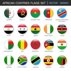 the flags of africa and other countries with their respective country's emblems on them