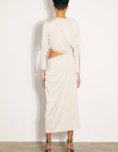 Draped jersey dress with a cut-out. Fits true to size designed for a close fit mid-weight, stretchy fabric FabricJersey: %97 PES %3 EASize Chart SIZE SHOULDER CM BUST CM WAIST CM HIP CM SLEEVE LENGTH CM 34 37 84 64 93 57 36 38 88 68 97 58 38 39 92 72 101 59 40 40 96 76 105 60 42 41 100 80 109 61 44 42 104 84 113 62 Jasmine Dress, Price Drop, Jersey Dress, Stretchy Fabric, High Waisted Skirt, Cut Out, Sleeve Length, Fabric