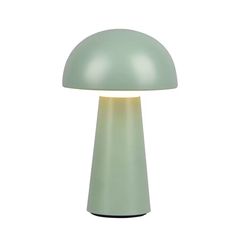 an image of a green table lamp on a white background in the style of mushroom