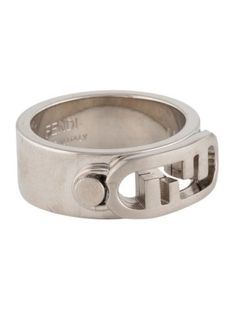 Silver-Tone MetalDesigner Size L Band Ring, Band Rings, Silver Tone, Jewelry Rings, Fendi, Band, Ring, 10 Things, Silver