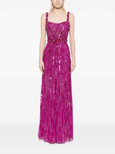 Ellie Saab Gowns, Winter Board, Jenny Packham Dresses, Sequined Gown, Gown Pink, Ellie Saab, Sequin Embellishment, Fashion Couture, Embellished Gown