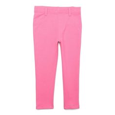 Get your little fashionista ready to dance through the day with Garanimals' Solid Ballerina Jeggings. These jeggings are the perfect combo of style and comfort, allowing her to move freely while looking oh-so-trendy. Featuring belt loops for added flair and an elastic waistband for easy dressing, these jeggings are as practical as they are chic. Whether she's pirouetting in the living room or twirling at the park, she'll be doing it in style. Only at Walmart. Size: 5T.  Color: Pink.  Gender: fem Stretch Footless Leggings For Playwear, Pink Stretch Leggings For Playtime, Casual Pink Footless Leggings, Stretch Pink Bottoms For Playtime, Pink Stretch Bottoms For Playtime, Playful Pink Cotton Leggings, Cotton Footless Leggings For Playwear, Footless Cotton Leggings For Playwear, Playful Spring Playwear Leggings