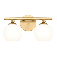 Z-Lite Neoma 14 2-Light Modern Gold and Opal Etched Glass Shade Vanity Light